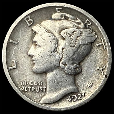 1921 Silver Mercury Dime ABOUT UNCIRCULATED