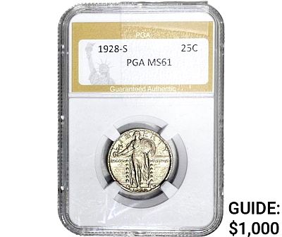 1928-S Standing Liberty Quarter PGA MS61