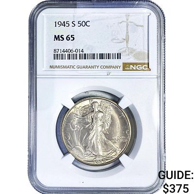 1945-S Walking Liberty Half Dollar NGC MS65