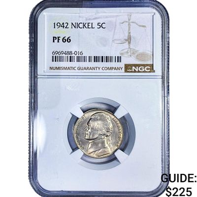 1942 Jefferson Nickel NGC PF66