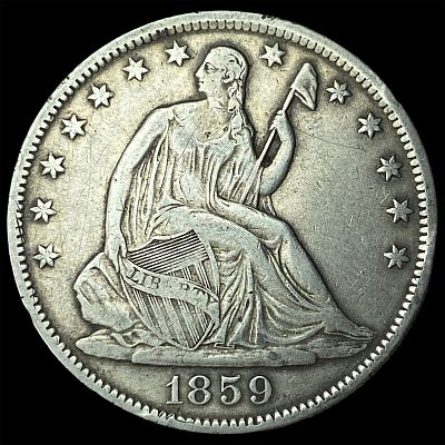 1859-O Silver Seated Liberty Half Dollar NEARLY UNCIRCULATED