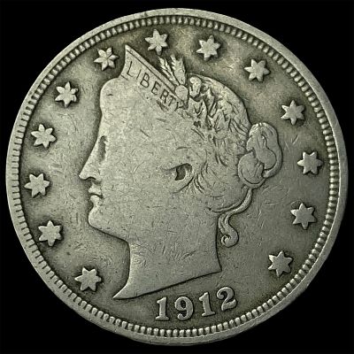 1912-S Liberty Head Nickel LIGHTLY CIRCULATED