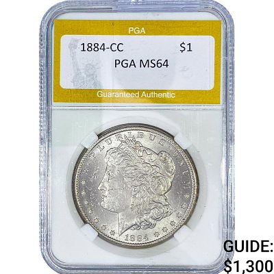 1884-CC Morgan Silver Dollar PGA MS64