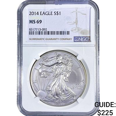 2014 Silver Eagle NGC MS69