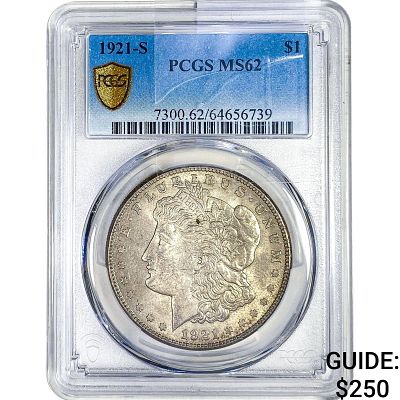 1921-S Morgan Silver Dollar PCGS MS62