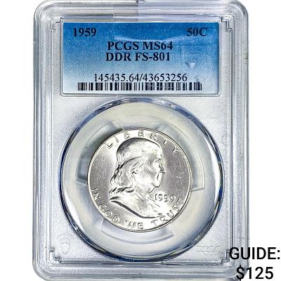 1959 Franklin Half Dollar PCGS MS64 DDR