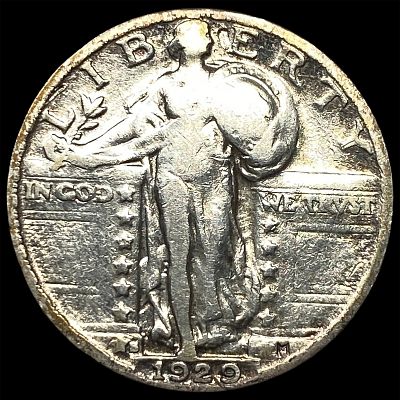 1929-S Standing Liberty Silver Quarter LIGHTLY CIRCULATED