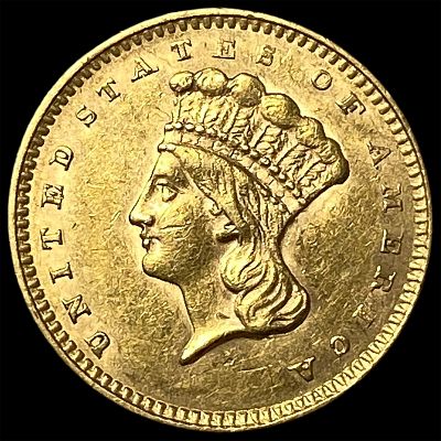1857 Gold $1 Indian Head Type 3 UNCIRCULATED