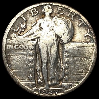 1927-D Silver Standing Liberty Quarter NEARLY UNCIRCULATED. 1927-D Silver Standing Liberty 