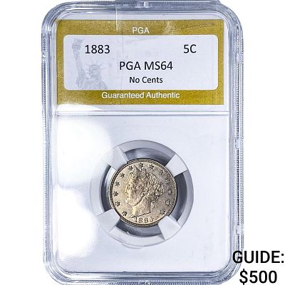 1883 Liberty Victory Nickel PGA MS64 No Cents