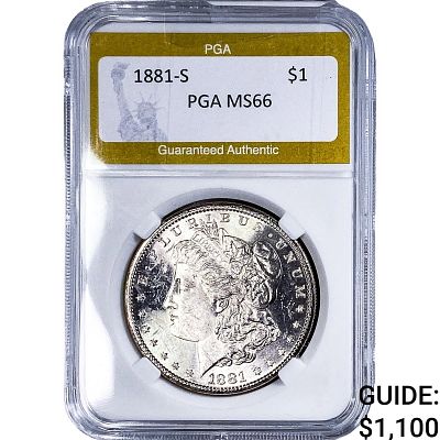 1881-S Morgan Silver Dollar PGA MS66