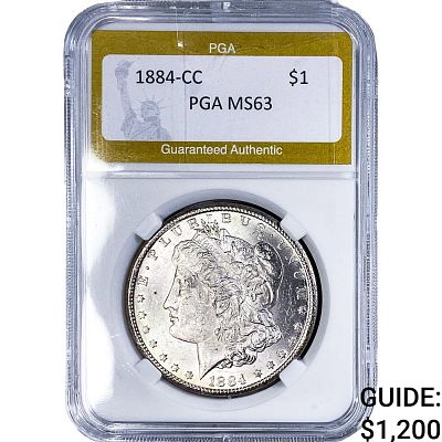 1884-CC Morgan Silver Dollar PGA MS63