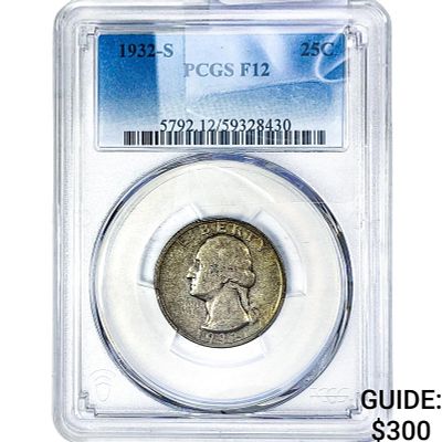 1932-S Washington Silver Quarter PCGS F12