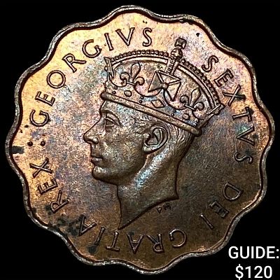 1949 Cyprus Bronze 1/2 Piastres