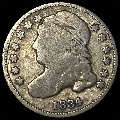 1834 Silver Capped Bust Dime LIGHTLY CIRCULATED. 1834 Silver Capped Bust Dime LIGHTLY CIRCULATED