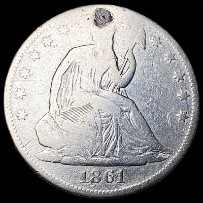 1861 Silver Seated Liberty Half Dollar HIGH GRADE. 1861 Silver Seated Liberty Half Dollar HIGH GRADE
