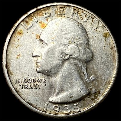 1935-D Silver Washington Quarter CLOSELY UNCIRCULATED. 1935-D Silver Washington Quarter CLOSELY 