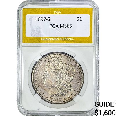1897-S Morgan Silver Dollar PGA MS65