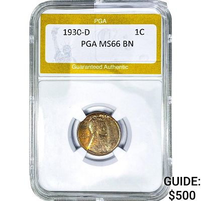 1930-D Wheat Cent PGA MS66 BN