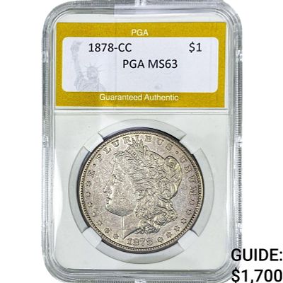 1878-CC Morgan Silver Dollar PGA MS63