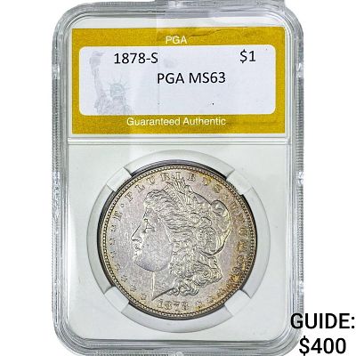 1878-S Morgan Silver Dollar PGA MS63