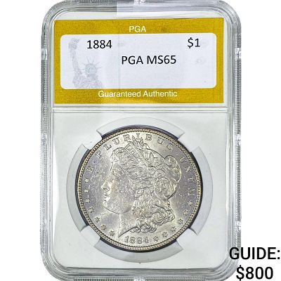 1884 Morgan Silver Dollar PGA MS65
