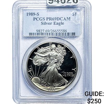 1989-S Silver Eagle PCGS PR69 DCAM