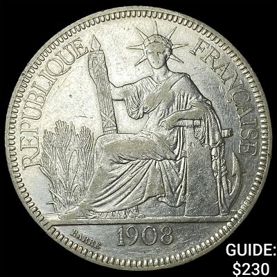 1908A French Indo-China .7813oz Silver Piastre