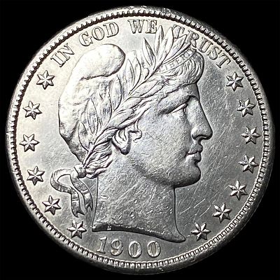1900-S Silver Barber Half Dollar CLOSELY UNCIRCULATED. 1900-S Silver Barber Half Dollar CLOSELY 