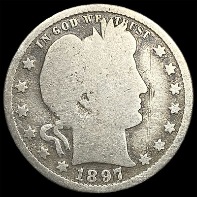 1897-O Silver Barber Quarter NICELY CIRCULATED. 1897-O Silver Barber Quarter NICELY CIRCULATED