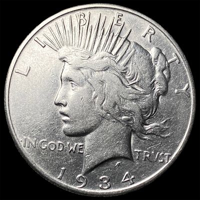 1934-S Silver Peace Dollar CLOSELY UNCIRCULATED. 1934-S Silver Peace Dollar CLOSELY UNCIRCULATED