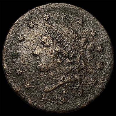 1839 Braided Hair Large Cent NEARLY UNCIRCULATED. 1839 Braided Hair Large Cent NEARLY UNCIRCULATED