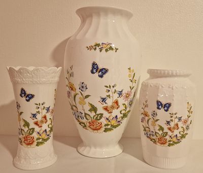 Three Aynsley Cottage Garden Vases. No chips or cracks