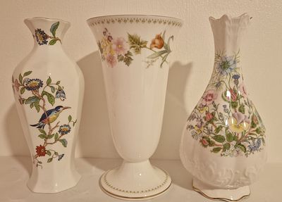 Three Vases Wedgwood And Aynsley . No chips or cracks