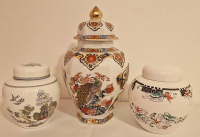 Three Ginger Jars To Include Wedgwood Irari Ware And Royal Grafton. All in usable condition
