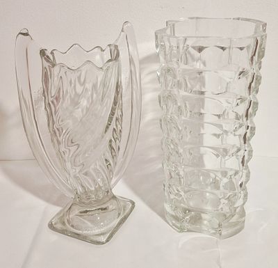 Two Unusual Shaped Large Vases. Very heavy items