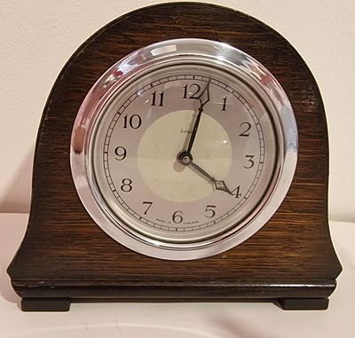Enfield Wooden Cased Wind Up Mantle Clock. Working When Tested