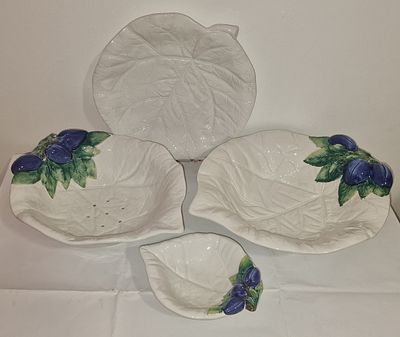 Selection Of Bassano Italian Pottery . Four matching table wear items no chips or cracks