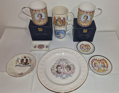 Selection Of Royal Memorabilia Ceramics To Include Ringtons Sandler and More. To include plates 