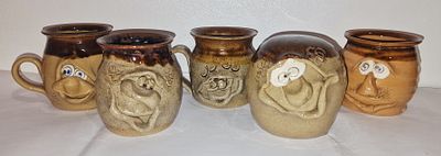 Selection Of Five Pretty Ugly Pottery Items . To include mugs and others