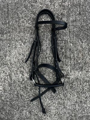 In Hand Bridle. Pony/cob - see measurements. Black, complete with bit
