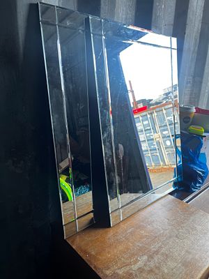 Pair of matching cut glass mirrors