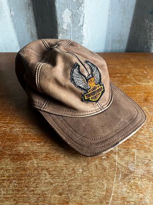 Vintage Harley Davidson Leather Cap