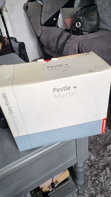 Gary Rhodes pestle + 
Mortar and Bohemia candlesticks. Brand new pestle and mortar 
Boxed and 