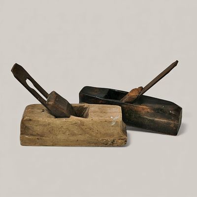 PLANES. PAIR OF ANTIQUE WOODEN PLANES - from the first half of the 20th century, the lighter one 