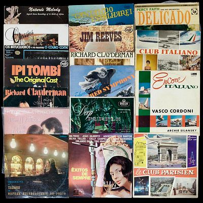 VINYL. Set of 16 33 rpm records, Nature's Melody, The Classic Treatment, Os Batuqueiros, Tangos 