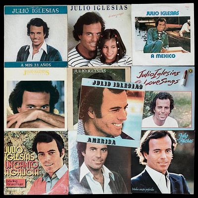 VINYL. Set of 10 33 rpm records, Julio Iglesias collection, as you can see in the photograph. 