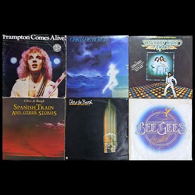 VINYL, VARIOUS ARTISTS. VINYL - Set of 6 vinyl records, 33 rpm LPs, by various artists, signs of use
