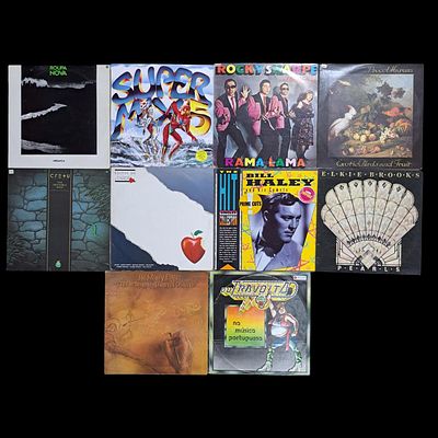 VINYL, VARIOUS ARTISTS. VINYL - Set of 10 vinyl records, 33 rpm LPs, by various artists, signs of use