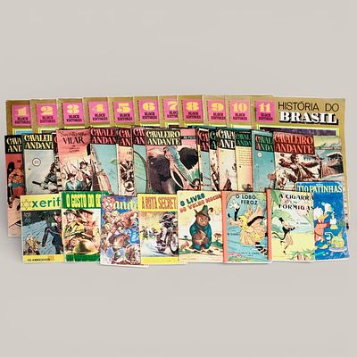 VARIOUS BOOKS. Set of 73 books, including 12 volumes of "History of Brazil", about 53 issues of 